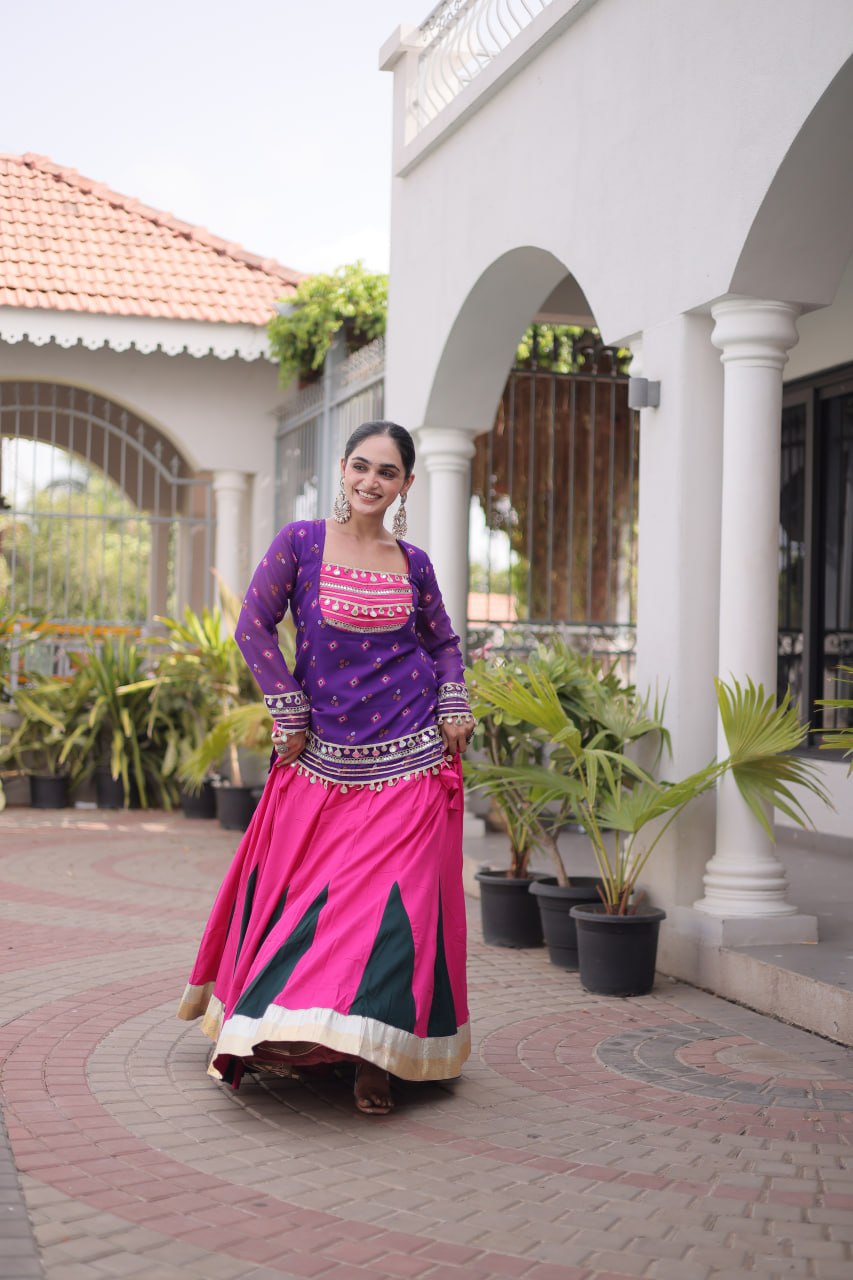 Kutchi Gamthi Bandhni 3-Piece Lehenga Ethnic Set Clothsvilla