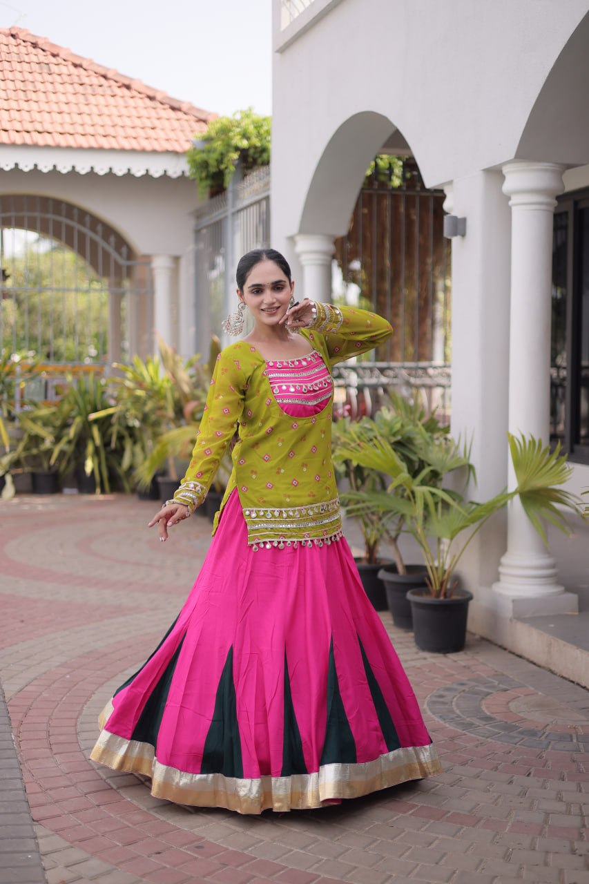 Kutchi Gamthi Bandhni 3-Piece Lehenga Ethnic Set Clothsvilla