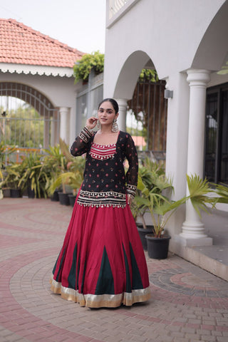 Kutchi Gamthi Bandhni 3-Piece Lehenga Ethnic Set Clothsvilla