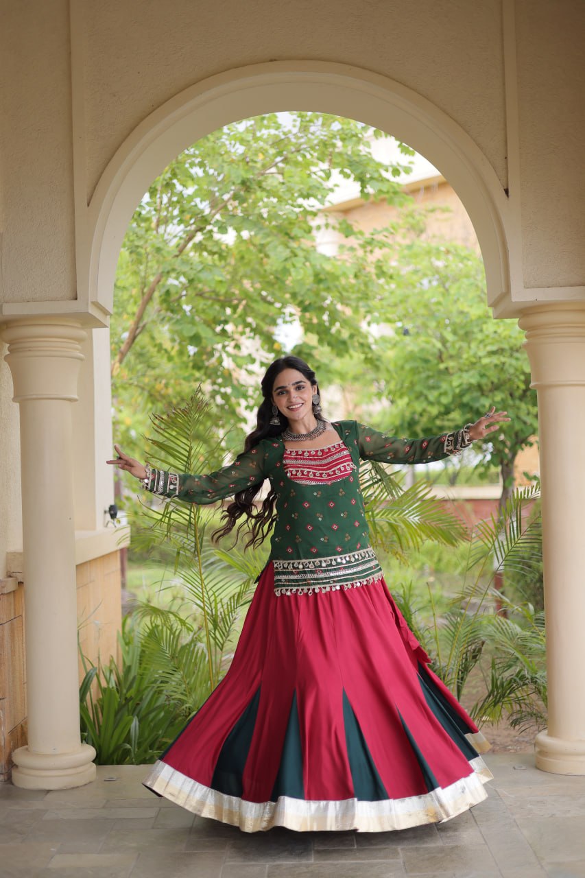 Kutchi Gamthi Bandhni 3-Piece Lehenga Ethnic Set Clothsvilla