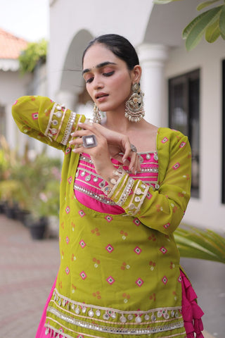 Kutchi Gamthi Bandhni 3-Piece Lehenga Ethnic Set Clothsvilla