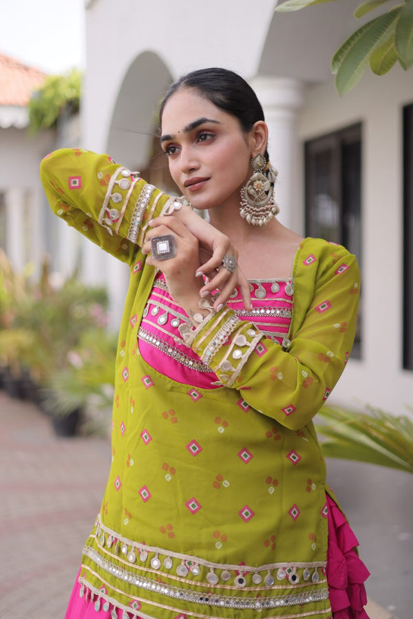 Kutchi Gamthi Bandhni 3-Piece Lehenga Ethnic Set Clothsvilla