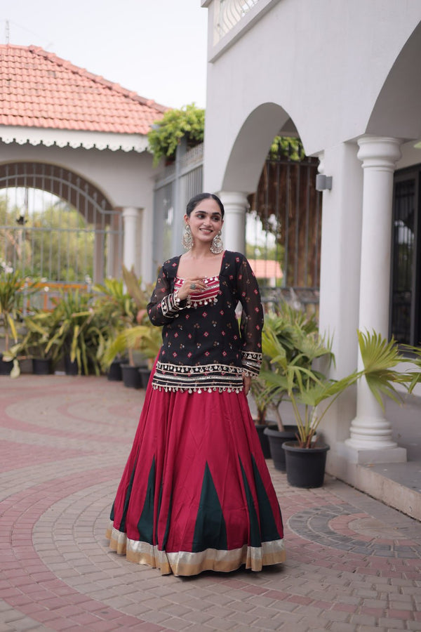 Kutchi Gamthi Bandhni 3-Piece Lehenga Ethnic Set Clothsvilla