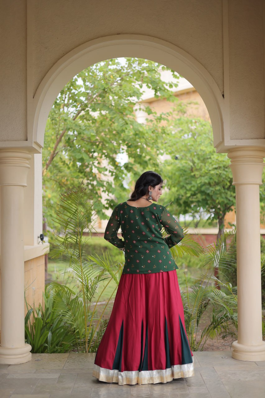 Kutchi Gamthi Bandhni 3-Piece Lehenga Ethnic Set Clothsvilla