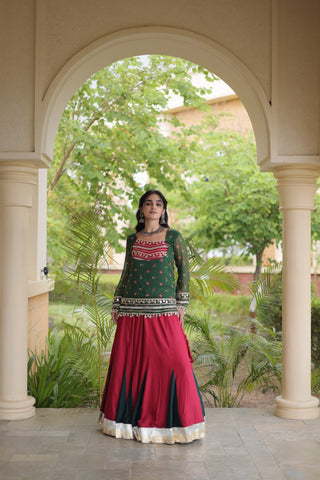 Kutchi Gamthi Bandhni 3-Piece Lehenga Ethnic Set Clothsvilla