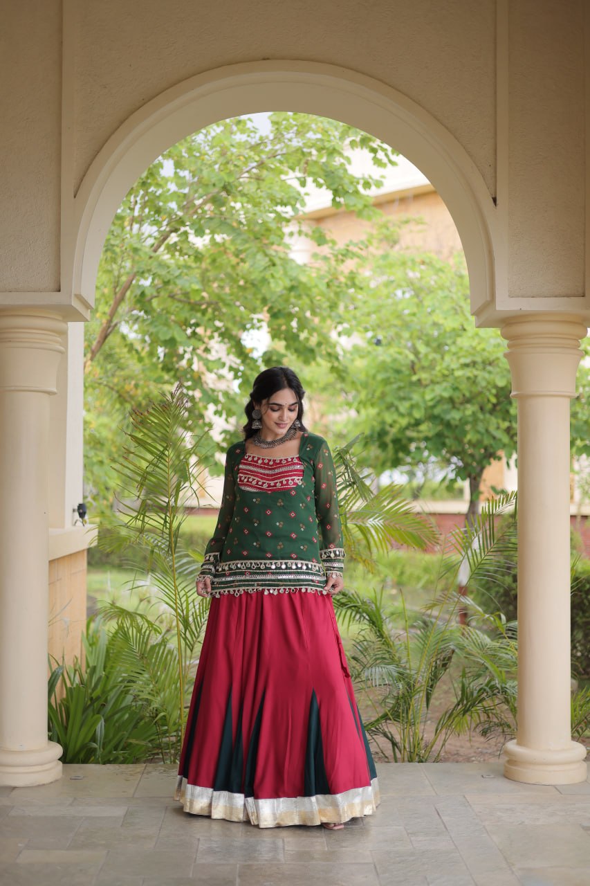 Kutchi Gamthi Bandhni 3-Piece Lehenga Ethnic Set Clothsvilla