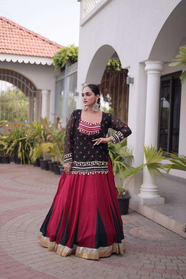 Kutchi Gamthi Bandhni 3-Piece Lehenga Ethnic Set Clothsvilla