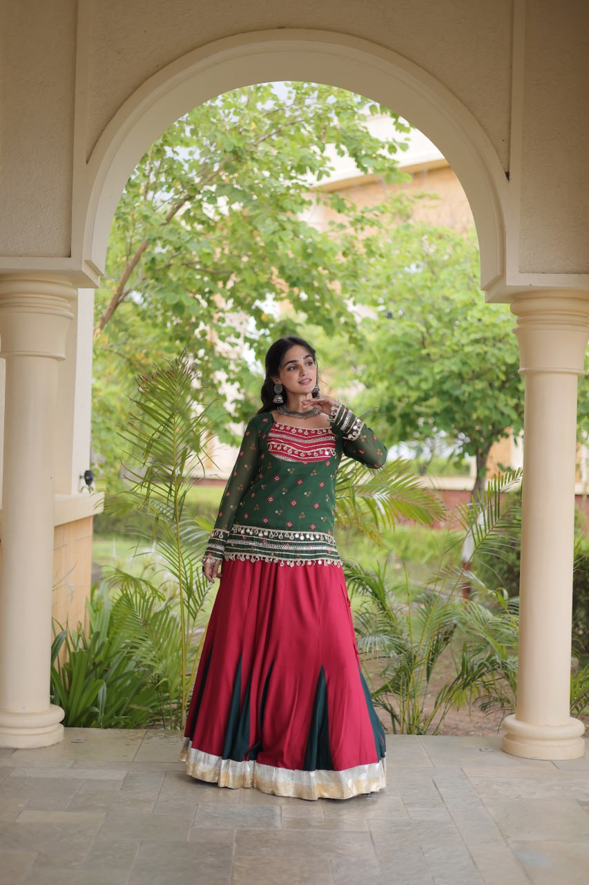 Kutchi Gamthi Bandhni 3-Piece Lehenga Ethnic Set Clothsvilla