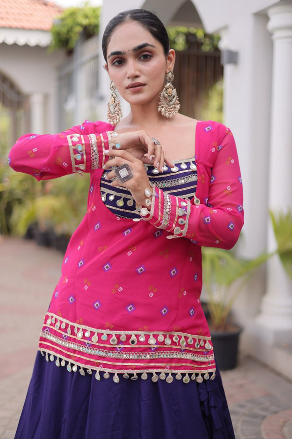 Kutchi Gamthi Bandhni 3-Piece Lehenga Ethnic Set Clothsvilla