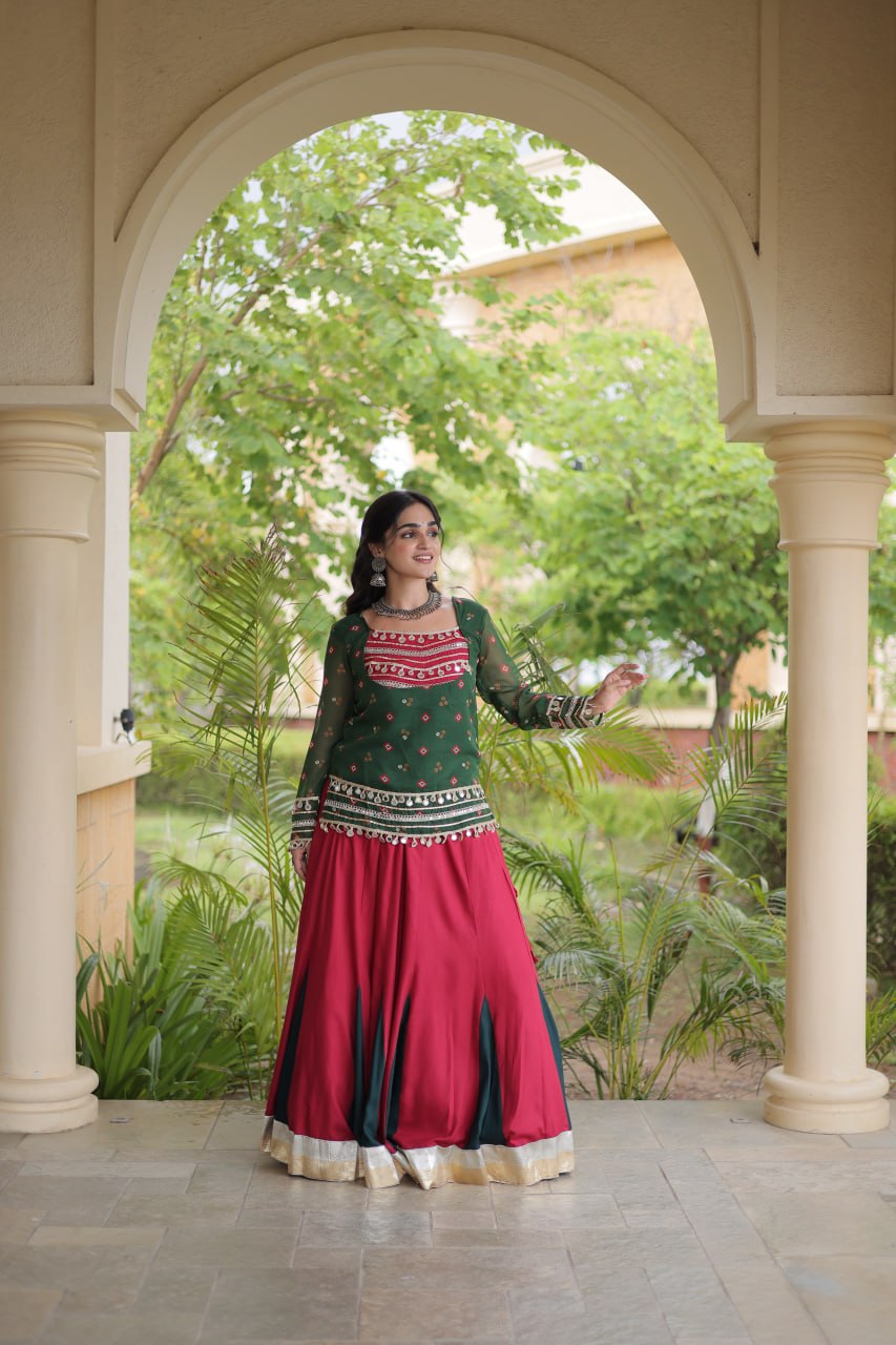 Kutchi Gamthi Bandhni 3-Piece Lehenga Ethnic Set Clothsvilla