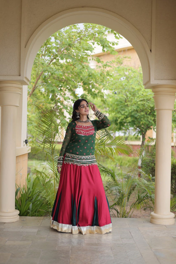 Kutchi Gamthi Bandhni 3-Piece Lehenga Ethnic Set Clothsvilla