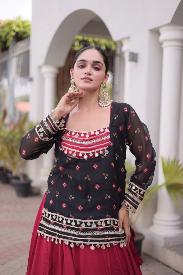 Kutchi Gamthi Bandhni 3-Piece Lehenga Ethnic Set Clothsvilla