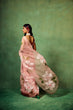 Load image into Gallery viewer, Blush Pink Pure Organza Hand-Painted Saree with White Floral Motifs &amp; Sequins | With Modal Satin Blouse FANCY SAREES