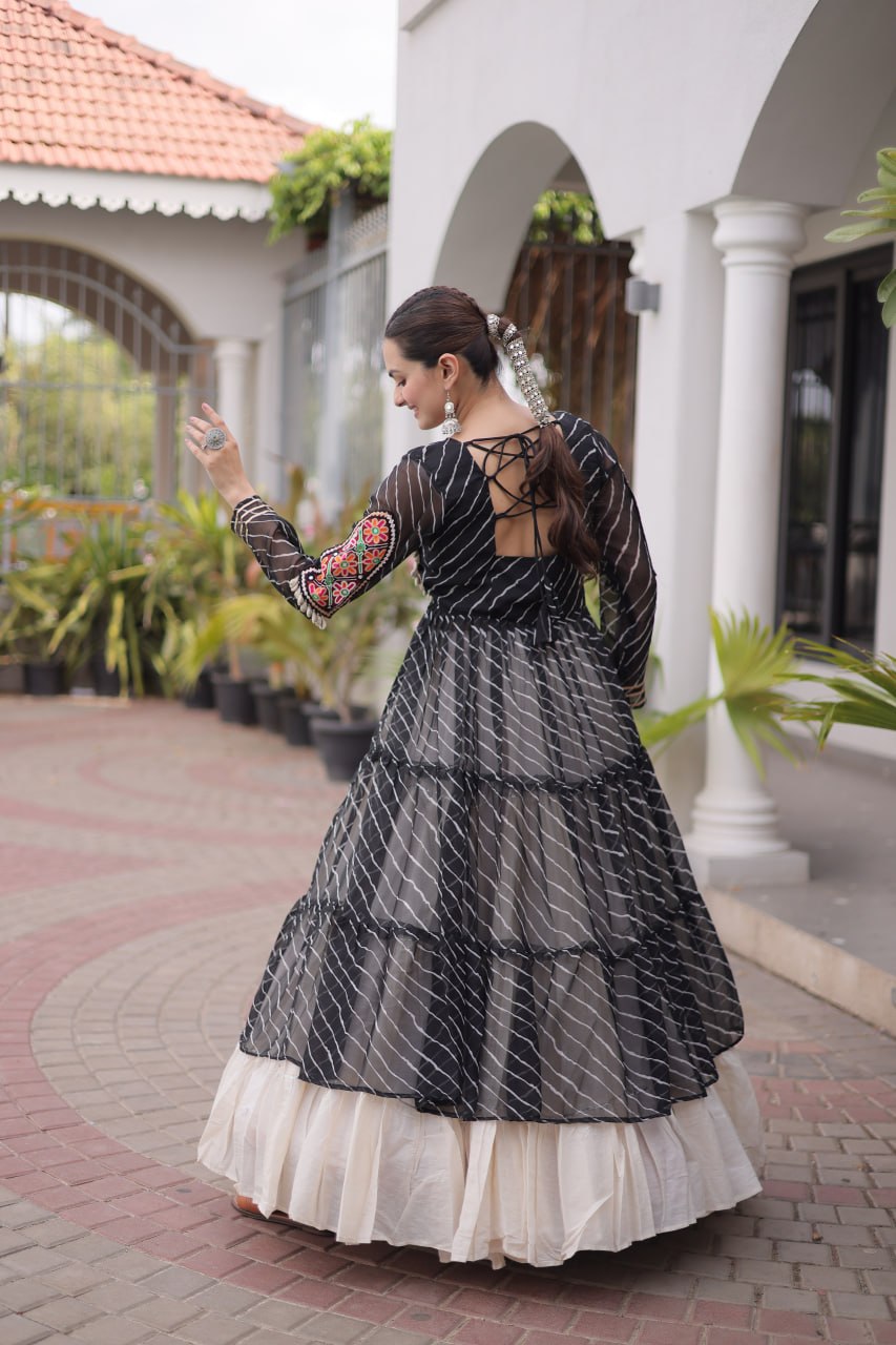 Laheriya Cotton Kutchi Work Lehenga Set ClothsVilla