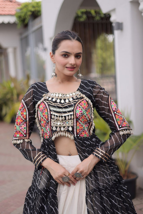 Laheriya Cotton Kutchi Work Lehenga Set ClothsVilla