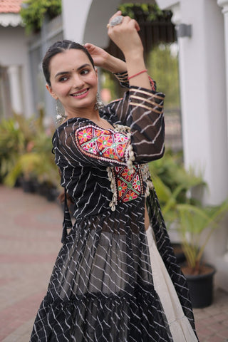 Laheriya Cotton Kutchi Work Lehenga Set ClothsVilla