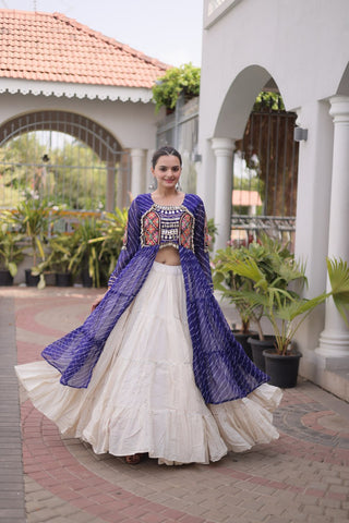 Laheriya Cotton Kutchi Work Lehenga Set ClothsVilla
