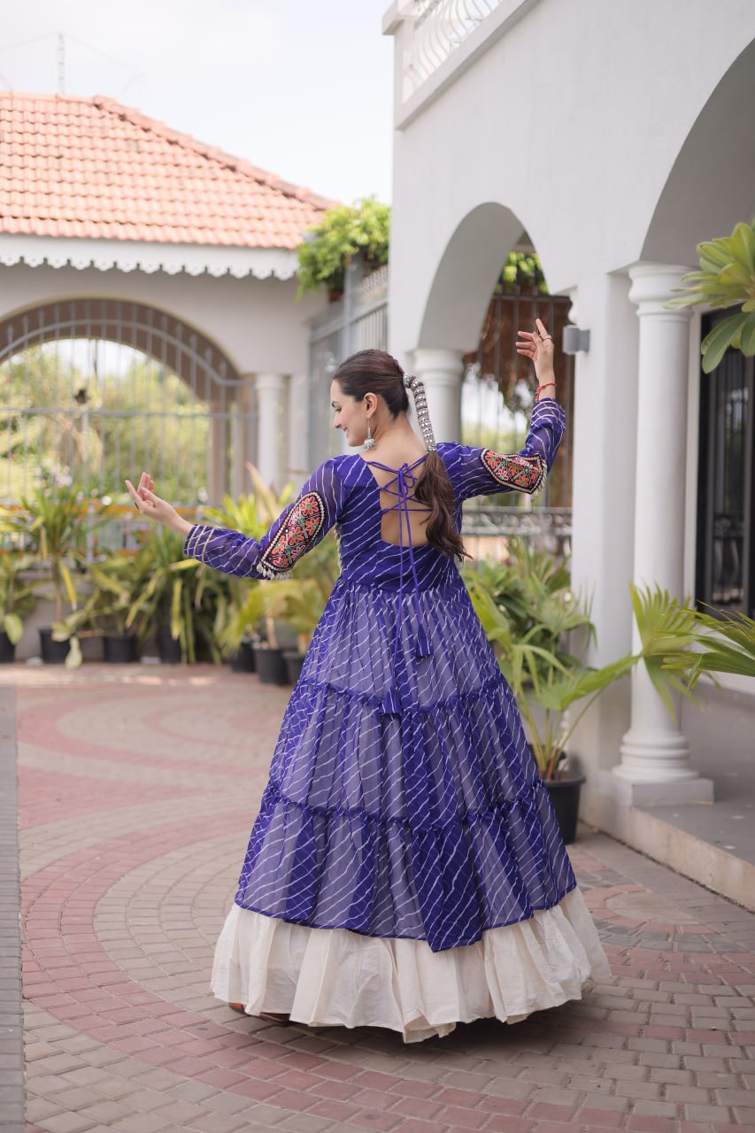 Laheriya Cotton Kutchi Work Lehenga Set ClothsVilla