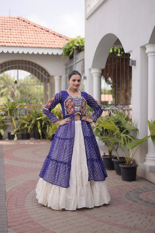 Laheriya Cotton Kutchi Work Lehenga Set ClothsVilla
