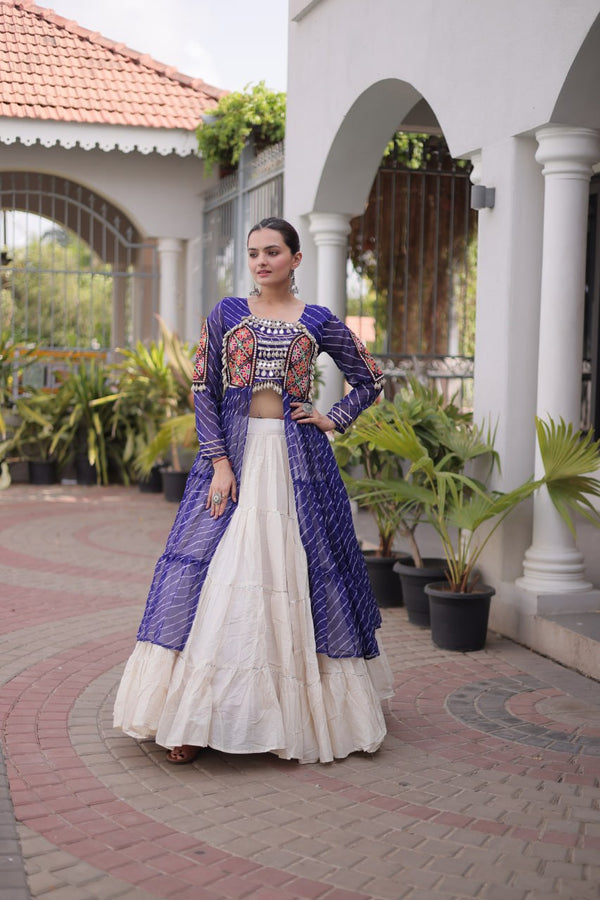 Laheriya Cotton Kutchi Work Lehenga Set ClothsVilla