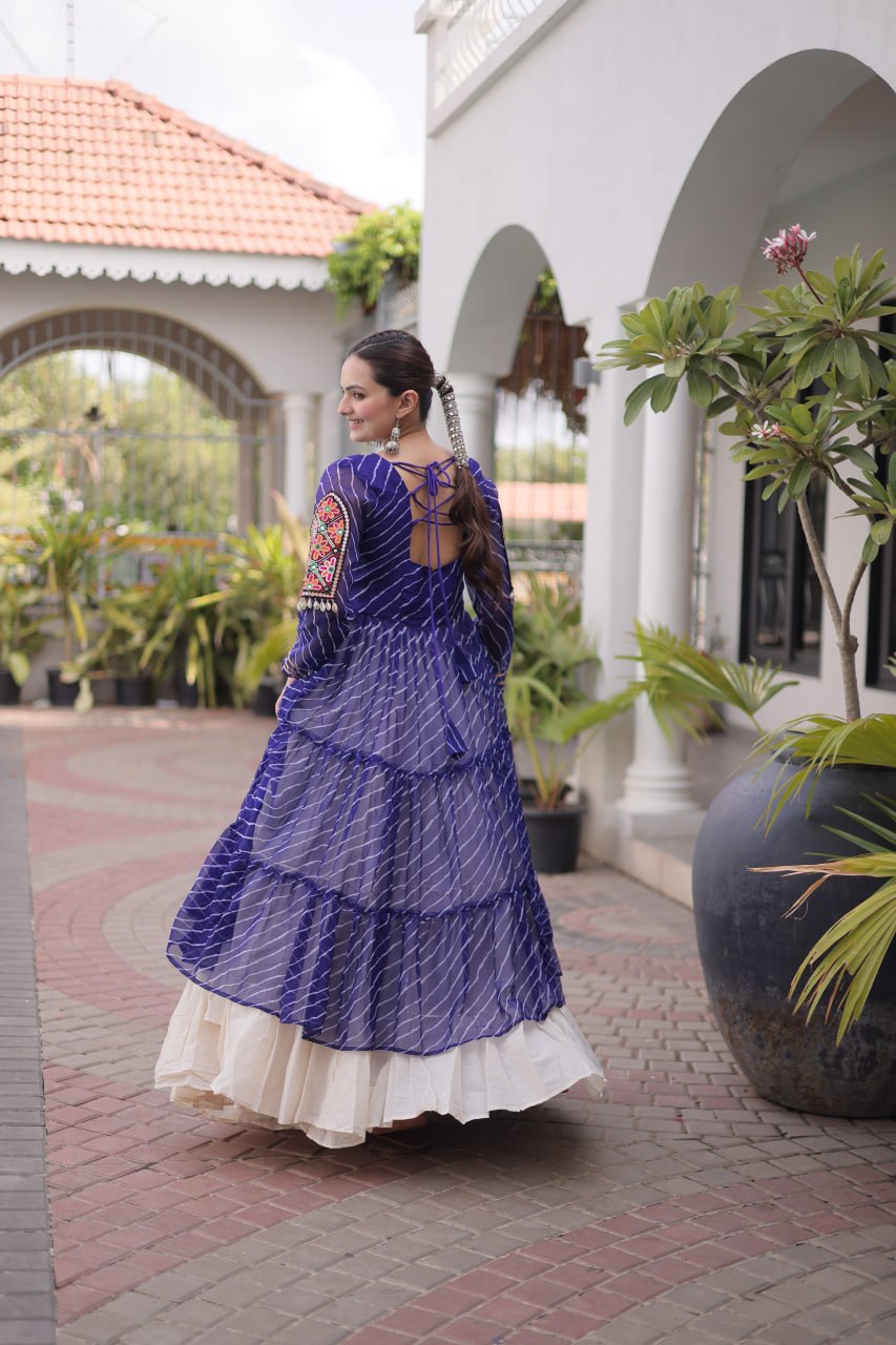 Laheriya Cotton Kutchi Work Lehenga Set ClothsVilla