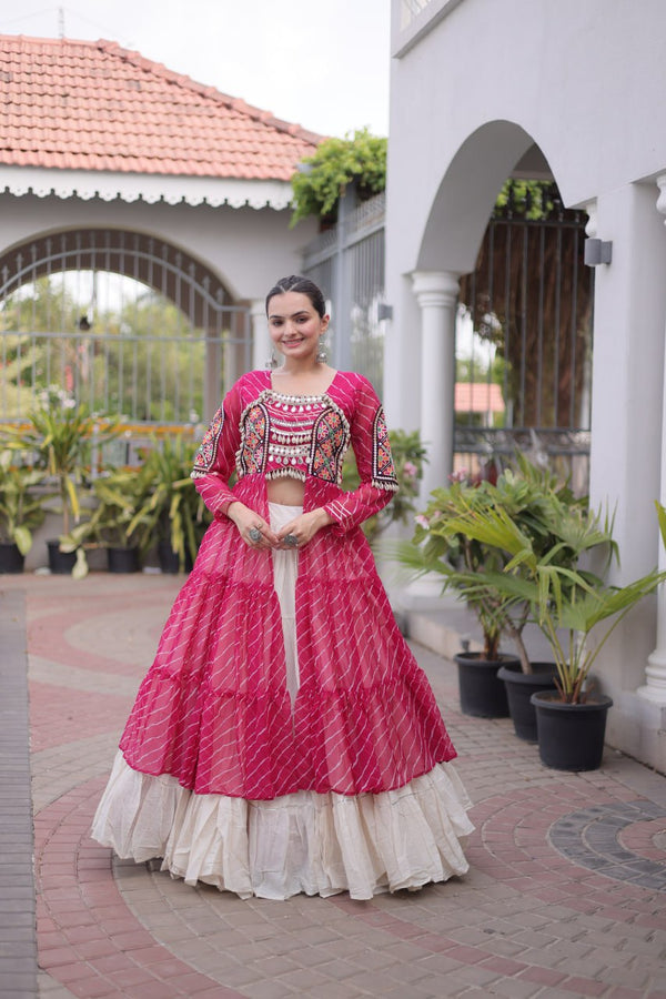 Laheriya Cotton Kutchi Work Lehenga Set ClothsVilla