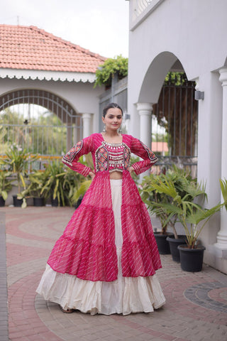 Laheriya Cotton Kutchi Work Lehenga Set ClothsVilla