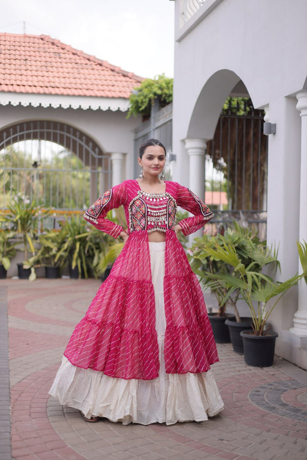 Laheriya Cotton Kutchi Work Lehenga Set ClothsVilla