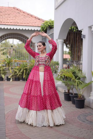 Laheriya Cotton Kutchi Work Lehenga Set ClothsVilla