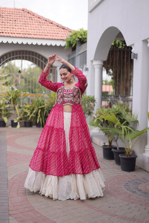 Laheriya Cotton Kutchi Work Lehenga Set ClothsVilla