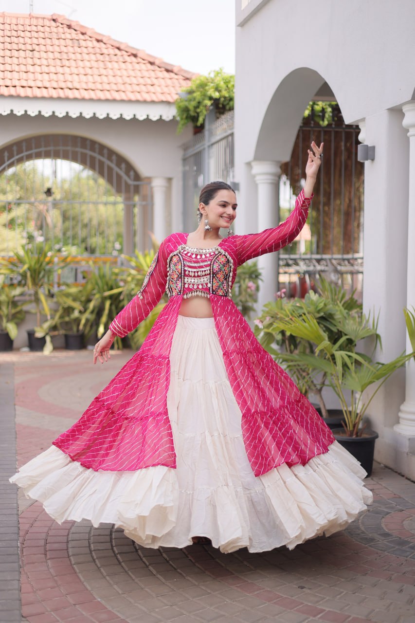 Laheriya Cotton Kutchi Work Lehenga Set ClothsVilla