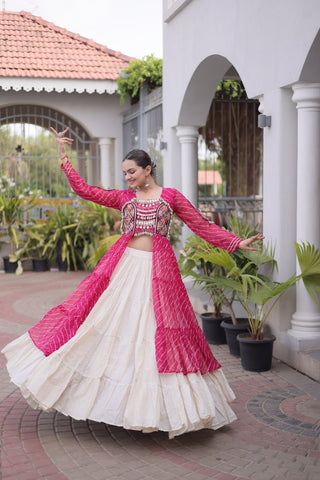 Laheriya Cotton Kutchi Work Lehenga Set ClothsVilla