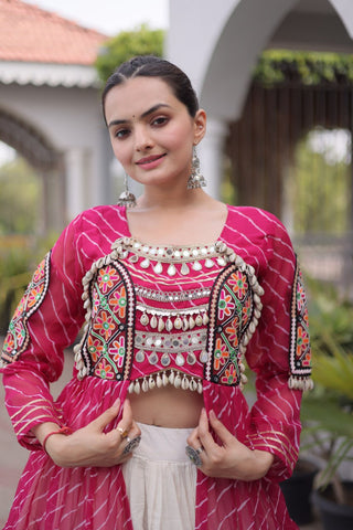 Laheriya Cotton Kutchi Work Lehenga Set ClothsVilla