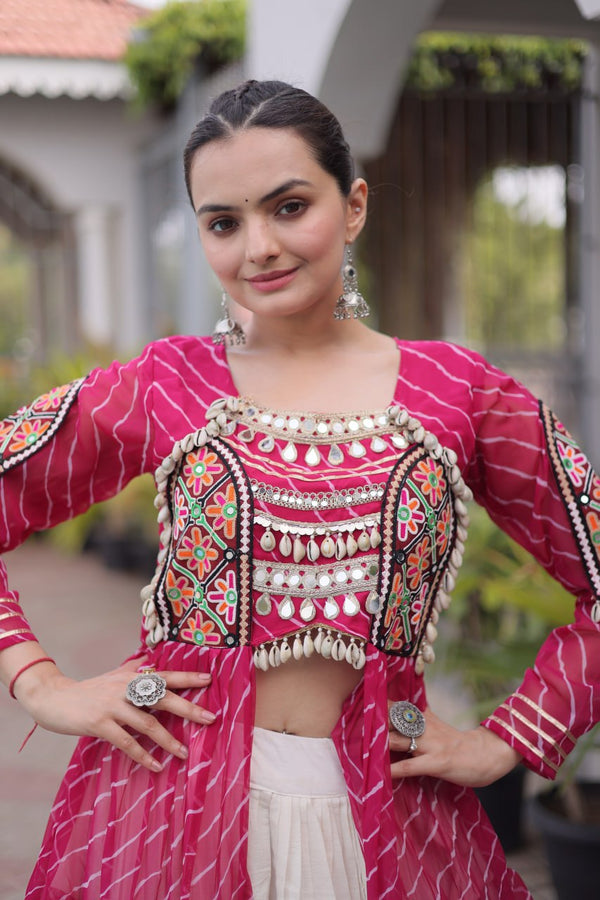 Laheriya Cotton Kutchi Work Lehenga Set ClothsVilla
