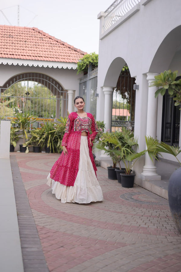 Laheriya Cotton Kutchi Work Lehenga Set ClothsVilla