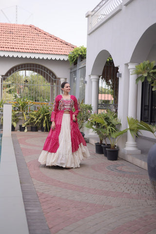 Laheriya Cotton Kutchi Work Lehenga Set ClothsVilla