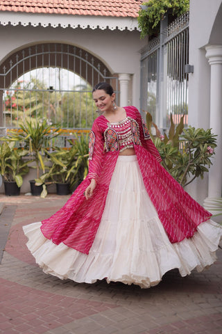 Laheriya Cotton Kutchi Work Lehenga Set ClothsVilla
