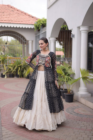 Laheriya Cotton Kutchi Work Lehenga Set ClothsVilla
