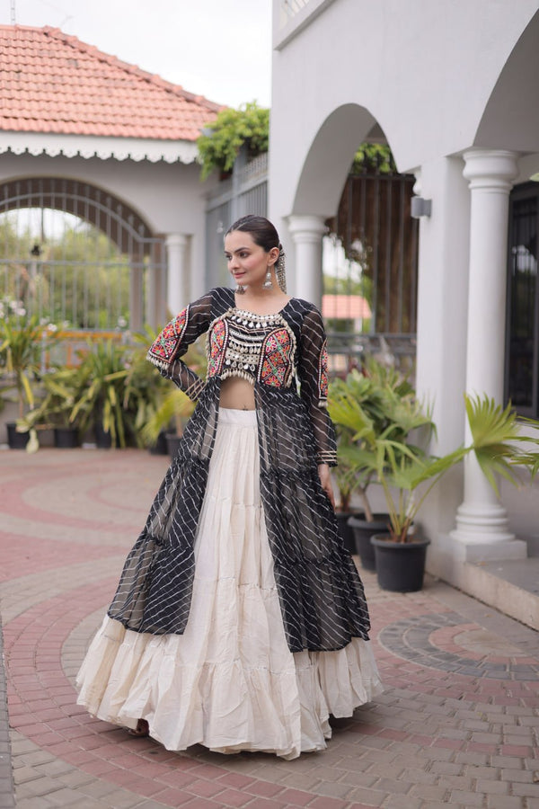 Laheriya Cotton Kutchi Work Lehenga Set ClothsVilla