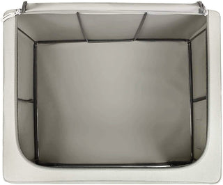 Large Capacity Clothes Storage Box with Steel Frame | Foldable Linen Fabric Organizer with Clear Windows, Waterproof & Moisture-Proof – 50x40x33 cm ClothsVilla
