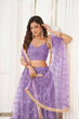 Load image into Gallery viewer, Lavender Butterfly Net Lehenga with Tone-to-Tone Thread Work and Mirror Embroidery ClothsVilla