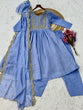 Load image into Gallery viewer, Lavender Chanderi Embroidered Gown Set ClothsVilla