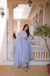 Load image into Gallery viewer, Lavender Chanderi Embroidered Gown Set ClothsVilla