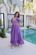 Load image into Gallery viewer, Lavender Chanderi Gown with Cap Sleeves Clothsvilla
