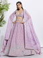 Lavender Chiffon Lehenga Choli Set with Sequins & Embroidery ClothsVilla