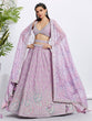 Load image into Gallery viewer, Lavender Chiffon Lehenga Choli Set with Sequins &amp; Embroidery ClothsVilla