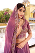 Load image into Gallery viewer, Lavender Chocolate Crush Sequins &amp; Thread Embroidered Lehenga Choli Set with 4-Meter Flair &amp; Matching Dupatta ClothsVilla