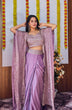 Load image into Gallery viewer, Lavender Classy &amp; Elegant Kasturi Silk Indo-Western Dhoti Set with Sequins Work ClothsVilla