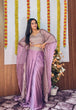 Load image into Gallery viewer, Lavender Classy &amp; Elegant Kasturi Silk Indo-Western Dhoti Set with Sequins Work ClothsVilla