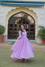 Load image into Gallery viewer, Lavender Color Elegance Premium Designer Readymade Gown with Dupatta ClothsVilla